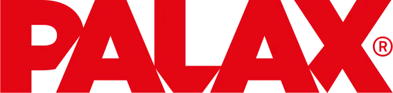 Palax logo i rødt.